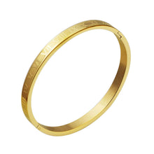 Load image into Gallery viewer, Engraved Roman Numeral Bangle