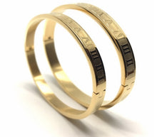 Load image into Gallery viewer, Engraved Roman Numeral Bangle