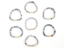 Load image into Gallery viewer, Inspirational Natural Stone Bracelet Engraved Charm