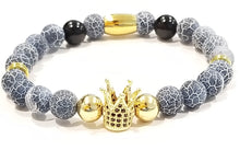 Load image into Gallery viewer, Royal Crown Blue Agate Stone Bracelet