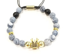 Load image into Gallery viewer, Royal Crown Blue Agate Stone Bracelet