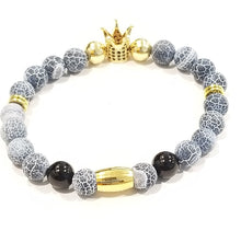 Load image into Gallery viewer, Royal Crown Blue Agate Stone Bracelet