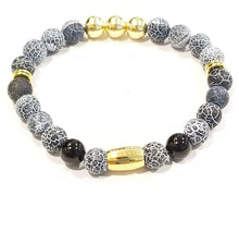 Load image into Gallery viewer, Royal Crown Blue Agate Stone Bracelet