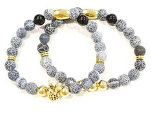 Load image into Gallery viewer, Royal Crown Blue Agate Stone Bracelet