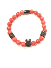 Load image into Gallery viewer, Red Turquoise Royal Crown Bracelet