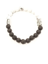 Load image into Gallery viewer, Natural Lava & Howlite Stone Essential Oil Infusion Zen Bracelet