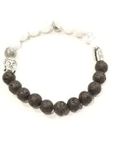 Load image into Gallery viewer, Natural Lava & Howlite Stone Essential Oil Infusion Zen Bracelet