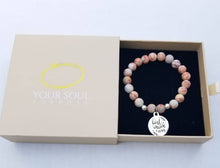 Load image into Gallery viewer, Natural Stone Handmade Custom Engraved Charm Bracelet