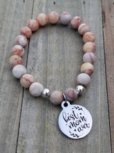 Load image into Gallery viewer, Natural Stone Handmade Custom Engraved Charm Bracelet