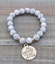 Load image into Gallery viewer, Natural Stone Themed Engraved Charm Bracelet
