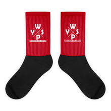 Load image into Gallery viewer, WYSP - What's Your Soul Purpose? - Ozark - Red & Black Foot Sublimated Socks