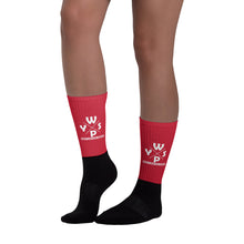 Load image into Gallery viewer, WYSP - What's Your Soul Purpose? - Ozark - Red & Black Foot Sublimated Socks