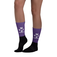 Load image into Gallery viewer, WYSP - What's Your Soul Purpose? - Ozark - Purple & Black Foot Sublimated Socks