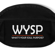 Load image into Gallery viewer, WYSP - What's Your Soul Purpose? - Bold - White - Fanny Pack