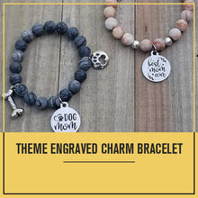 Load image into Gallery viewer, Natural Stone Themed Engraved Charm Bracelet
