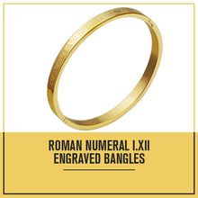 Load image into Gallery viewer, Engraved Roman Numeral Bangle