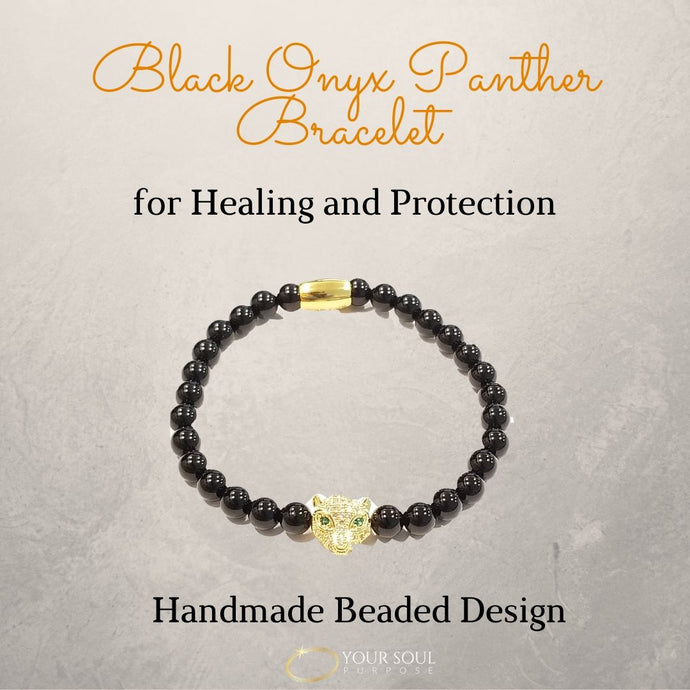 Golden Black Onyx Panther Bracelet: Your Bracelet for Healing and Spiritual Protection