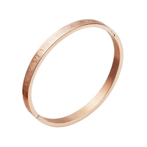 Engraved Roman Numeral Bangle