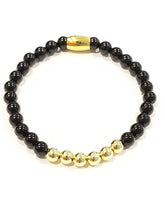 Load image into Gallery viewer, Powerful Protection Onyx Yellow Gold Bracelet