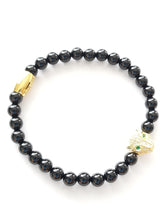 Load image into Gallery viewer, Healing Golden Black Onyx Panther Bracelet for Power Protection
