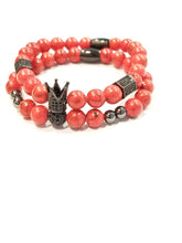 Load image into Gallery viewer, Red Turquoise Royal Crown Bracelet