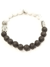 Load image into Gallery viewer, Natural Lava &amp; Howlite Stone Essential Oil Infusion Zen Bracelet