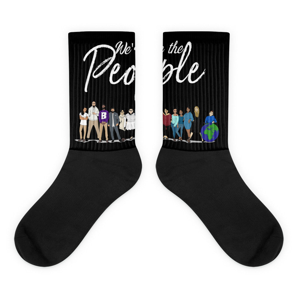 We are the People - Bold - White - Black & Black Foot Sublimated Socks