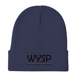WYSP - What's Your Soul Purpose? - Bold - Black - Knit Beanie