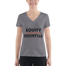 Load image into Gallery viewer, Equity Over Equality - Bold - Black - Women&#39;s Fashion Deep V-neck Tee