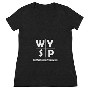 WYSP - What's Your Soul Purpose? - Cross - Women's Fashion Deep V-neck Tee