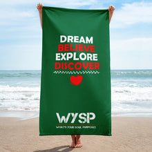 Load image into Gallery viewer, Dream Believe Explore Discover - Green Towel