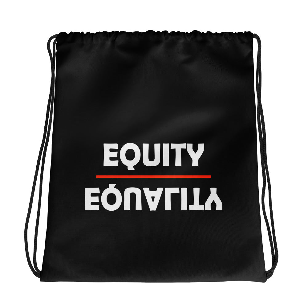 Equity Over Equality - Bold - White - Drawstring bag