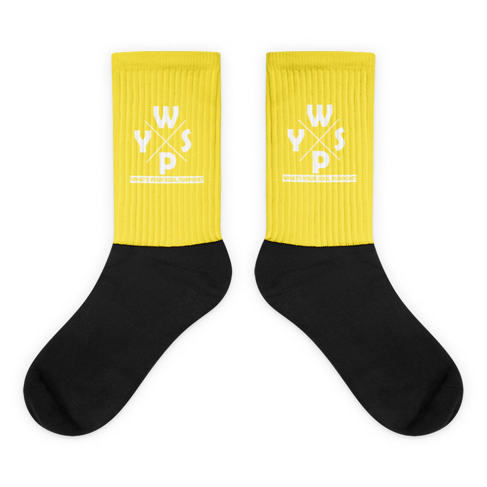 WYSP - What's Your Soul Purpose? - Ozark - Yellow & Black Foot Sublimated Socks