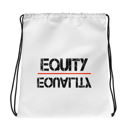 Equity Over Equality - Black - Drawstring bag
