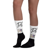 Load image into Gallery viewer, We the People - Bold - Black - White &amp; Black Foot Sublimated Socks