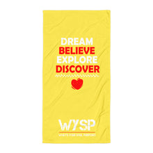 Load image into Gallery viewer, Dream Believe Explore Discover - Yellow Towel