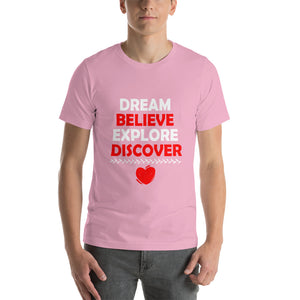 Dream Believe Explore Discover - WYSP - Short-Sleeve Unisex T-Shirt