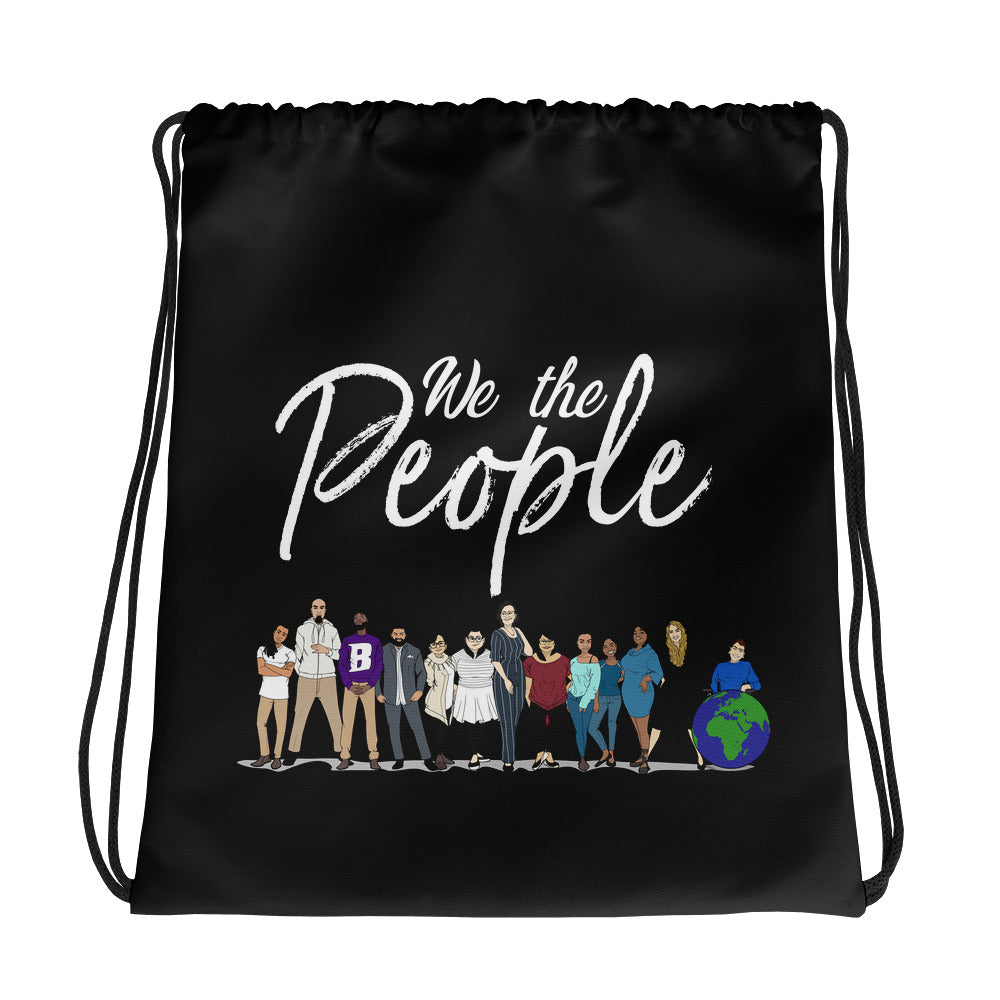 We the People - Bold - White - Drawstring bag