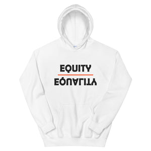 Equity Over Equality - Bold - White - Hooded Sweatshirt