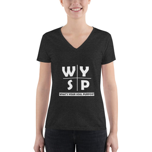WYSP - What's Your Soul Purpose? - Cross - Women's Fashion Deep V-neck Tee