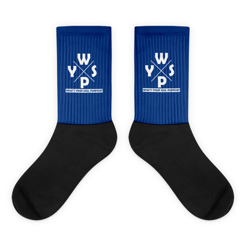 WYSP - What's Your Soul Purpose? - Ozark - Blue & Black Foot Sublimated Socks