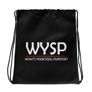 WYSP - What's Your Soul Purpose? - Bold - White - Drawstring bag