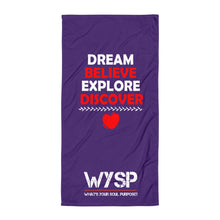 Load image into Gallery viewer, Dream Believe Explore Discover - Purple Towel