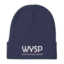Load image into Gallery viewer, WYSP - What&#39;s Your Soul Purpose? - Bold - White - Knit Beanie