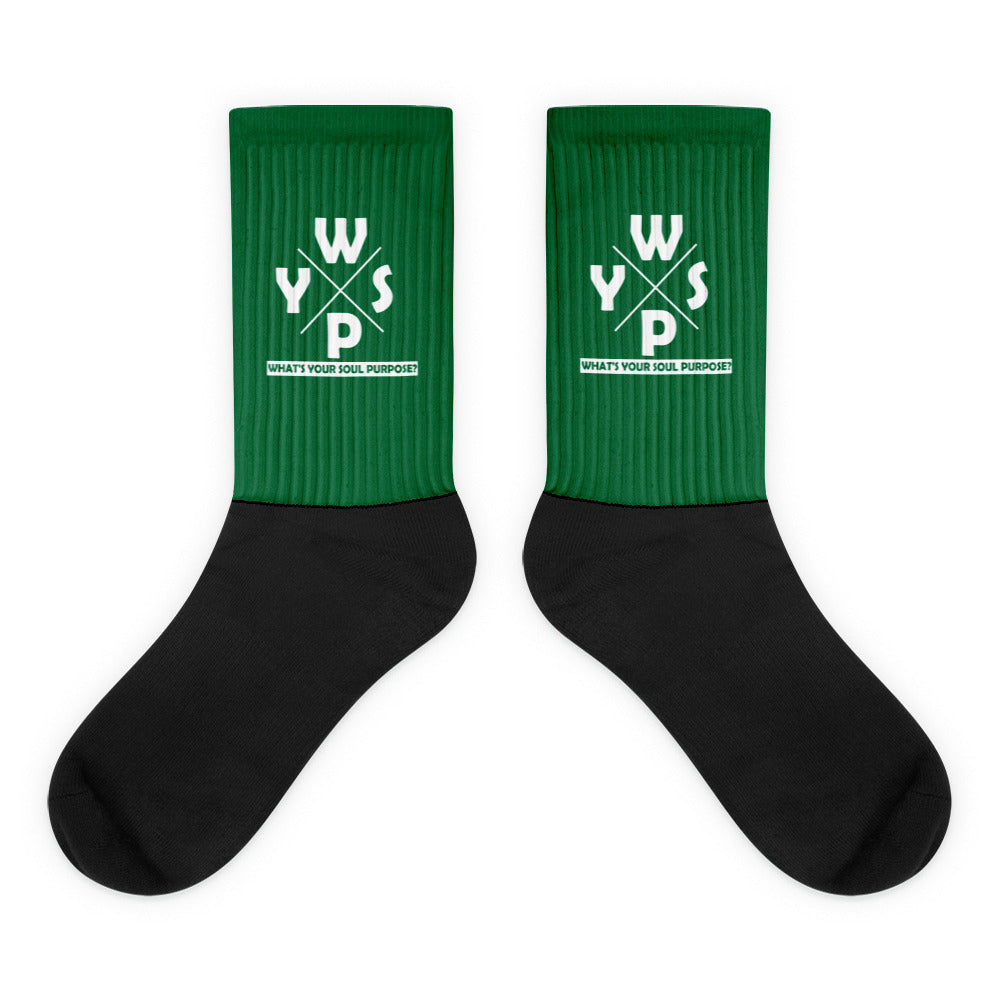 WYSP - What's Your Soul Purpose? - Ozark - Green & Black Foot Sublimated Socks