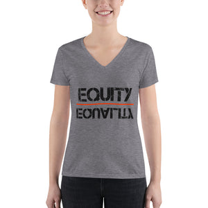 Equity Over Equality - Black - Women's Fashion Deep V-neck Tee