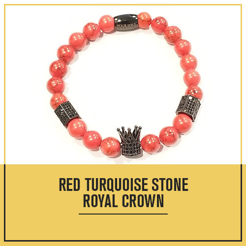 Red Turquoise Royal Crown Bracelet