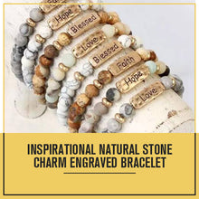 Load image into Gallery viewer, Inspirational Natural Stone Bracelet Engraved Charm